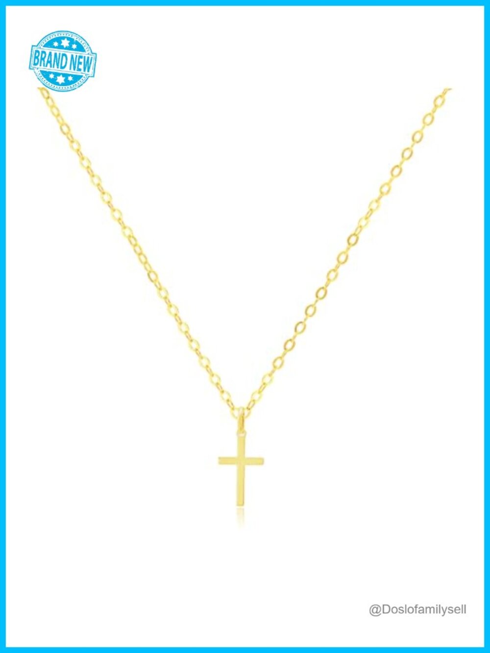 925 Sterling Silver Cross Necklace Gold Plated Pendant 17-20" Chain